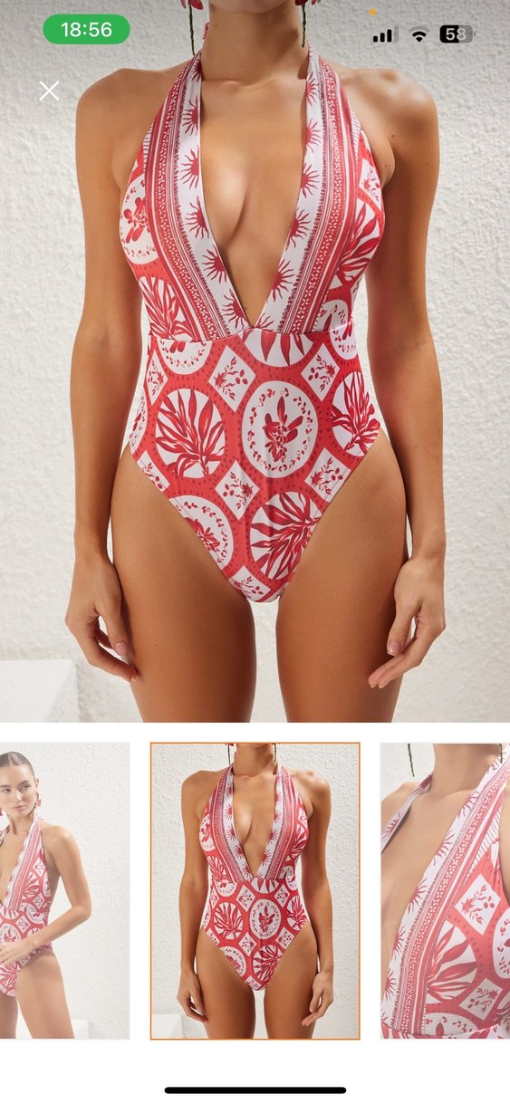 Kırmızı Dantelli Bohem Kadın Mayo - Görsel 3