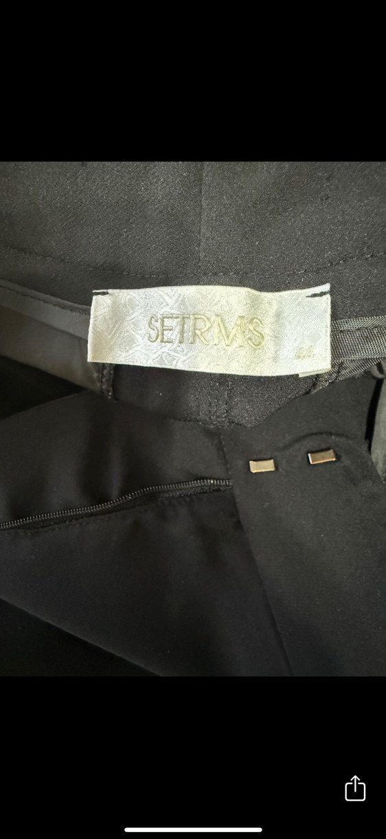 Siyah Kadın Ofis Kumaş Pantolon Fermuarlı - Görsel 2