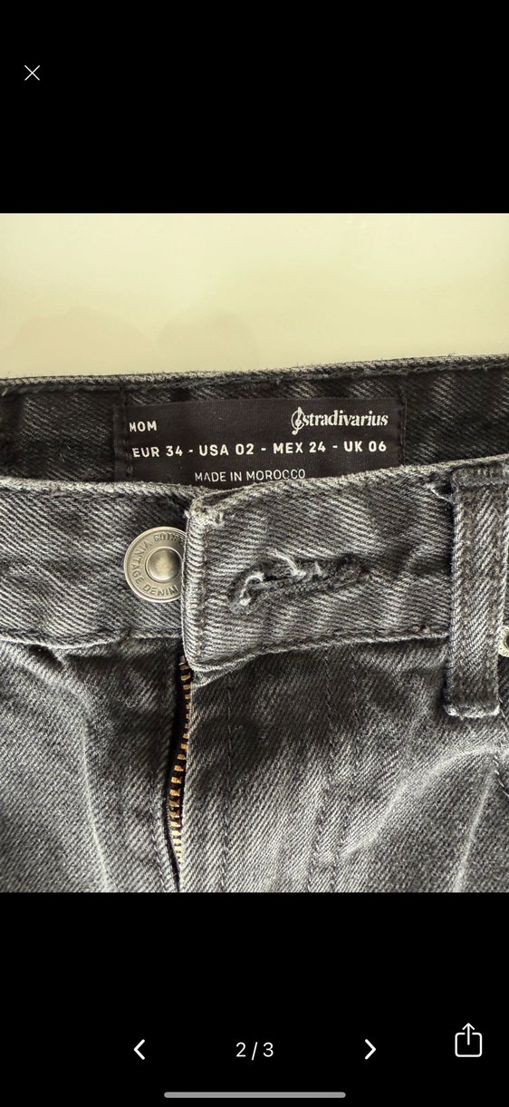 Gri Yırtık Detaylı Kadın Denim Pantolon - Görsel 2