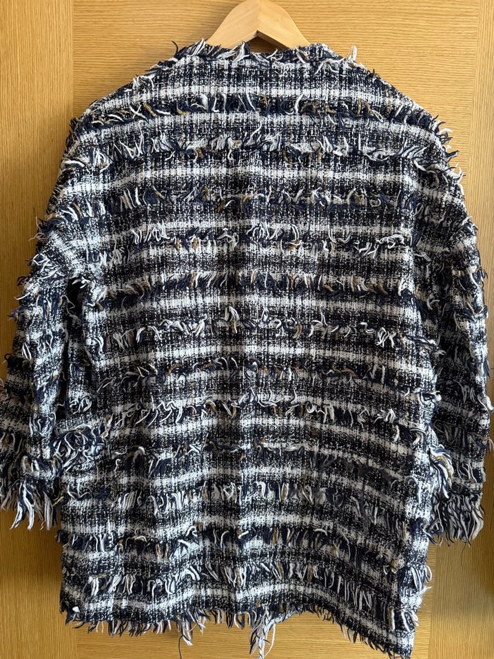 Gri Midi Bohem Örgü Kadın Kaban - Görsel 2