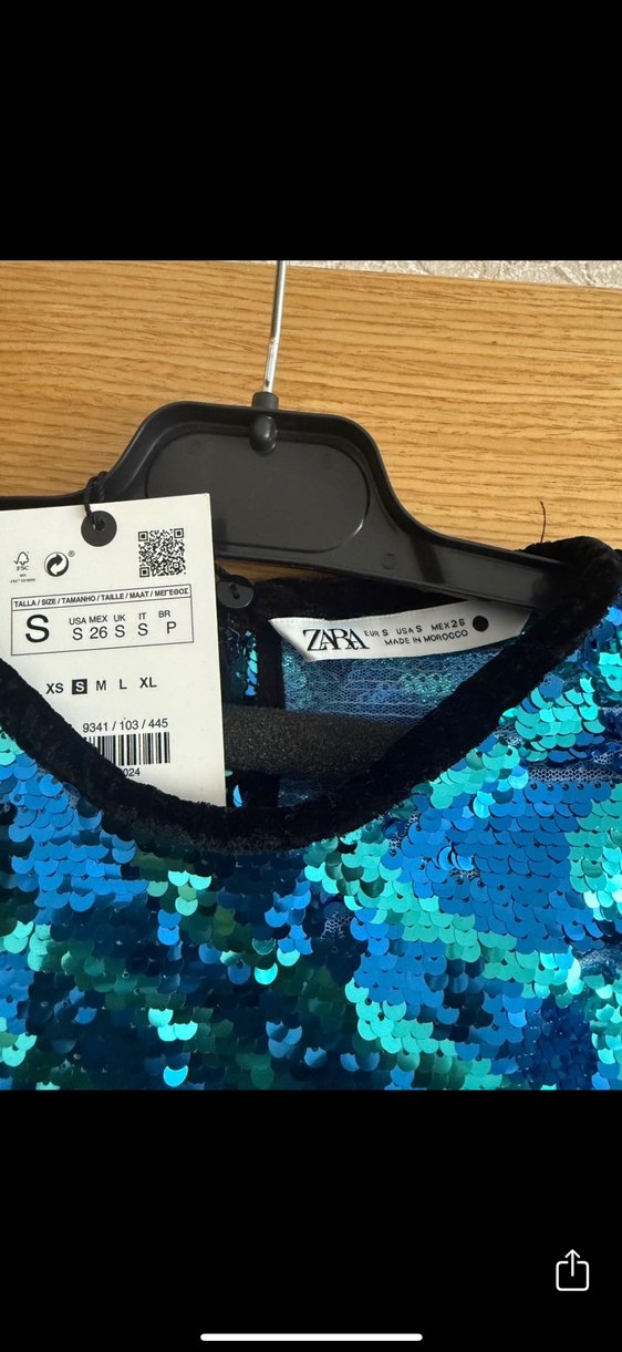 Mavi Parlak Payetli Kolsuz Yeleği - Görsel 4