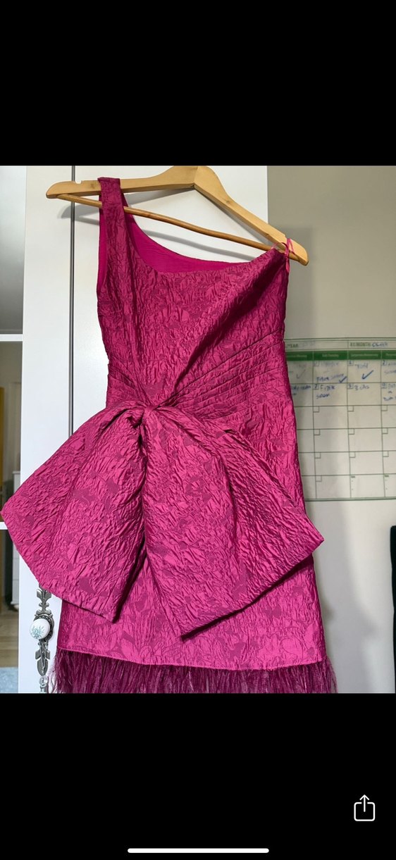 Pembe Drapeli Straplez Abiye Elbise - Görsel 2