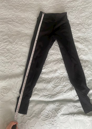 Siyah File Detaylı Spor Tayt - Görsel 6