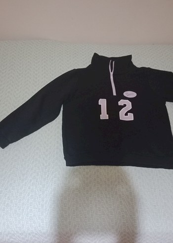 10 Yaş Beden Siyah Fermuarlı kız Çocuk Eşofman Takımı