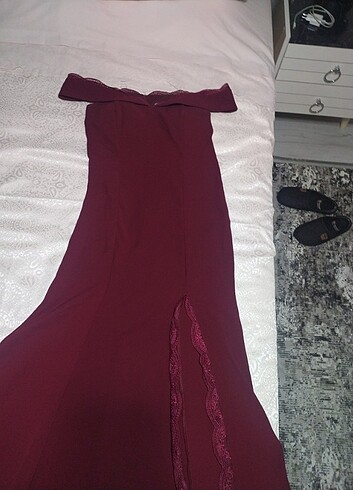 46 Beden bordo Renk Abiye