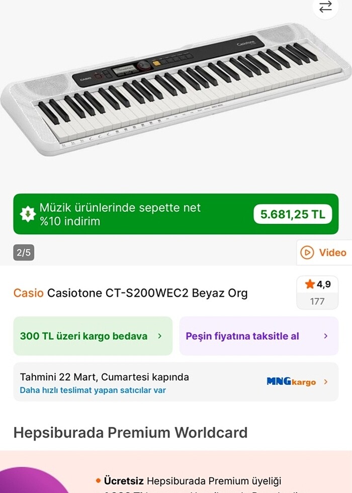 Kullanılmamış casio org - Görsel 2