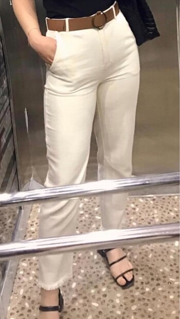 Bej klasik pantalon