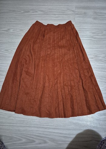 Kadın taba renginde Pileli Etek - Görsel 2