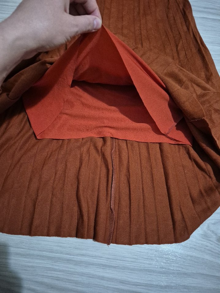 Kadın taba renginde Pileli Etek - Görsel 4