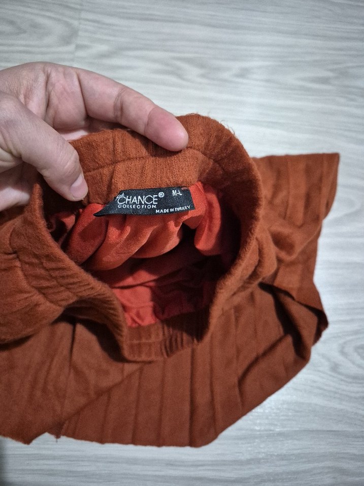 Kadın taba renginde Pileli Etek - Görsel 5