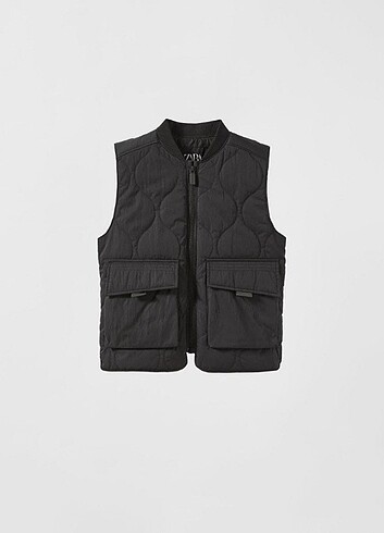 ?ZARA Kapi?tone Uti?li?ty Yelek Unisex Siyah 