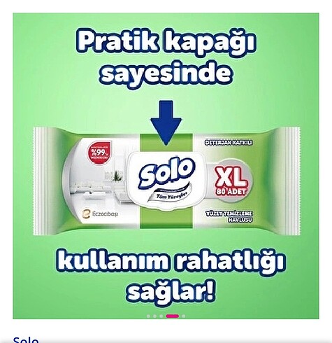 Beden beyaz Renk SOLO TÜM YÜZEYLER ISLAK TEMİZLEME HAVLUSU XL 80?Lİ YAPRAK ADET