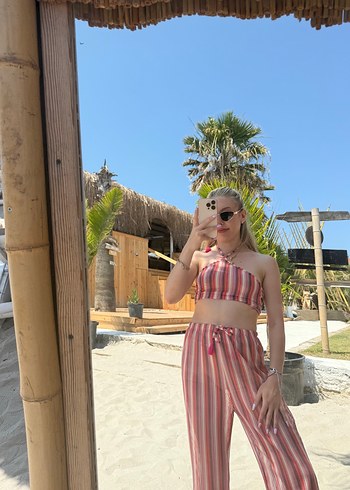 Penti Pembe Şeffaf Bağcıklı alt üst takım