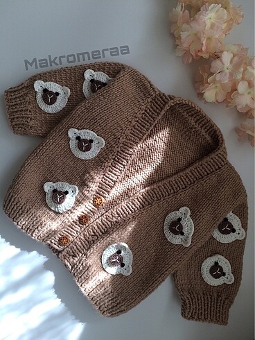 Baby&Kids Ayıcık motifli bebek hırkası