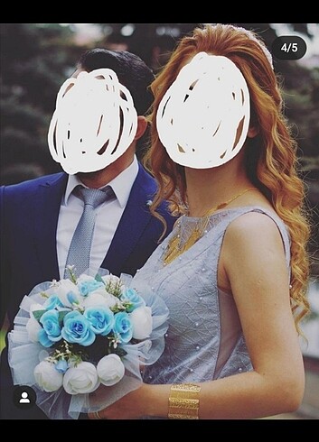36 Beden gri Renk Abiye elbise