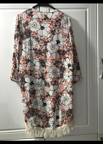 Zara Zara Pembe Bohem Uzun Kimono V Yaka