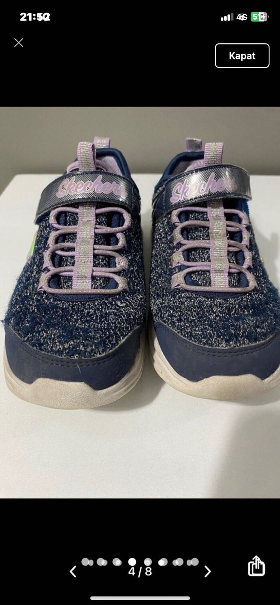 Orijinal Skechers kız Spor Ayakkabı 30/19 - Görsel 4