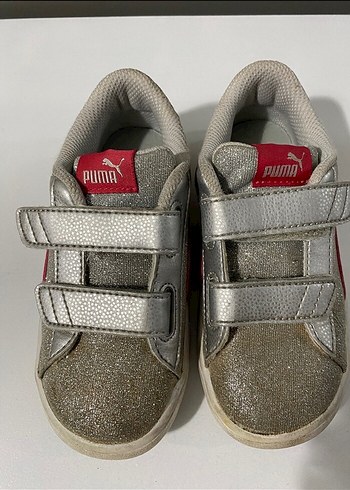 Orijinal Puma gri simli kırmızı kız ayakkabı 27/16,5 - Görsel 2