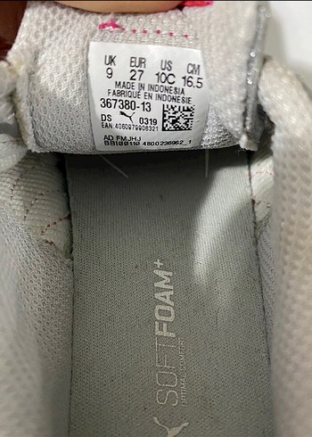 Orijinal Puma gri simli kırmızı kız ayakkabı 27/16,5 - Görsel 5