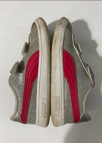 Orijinal Puma gri simli kırmızı kız ayakkabı 27/16,5 - Görsel 4