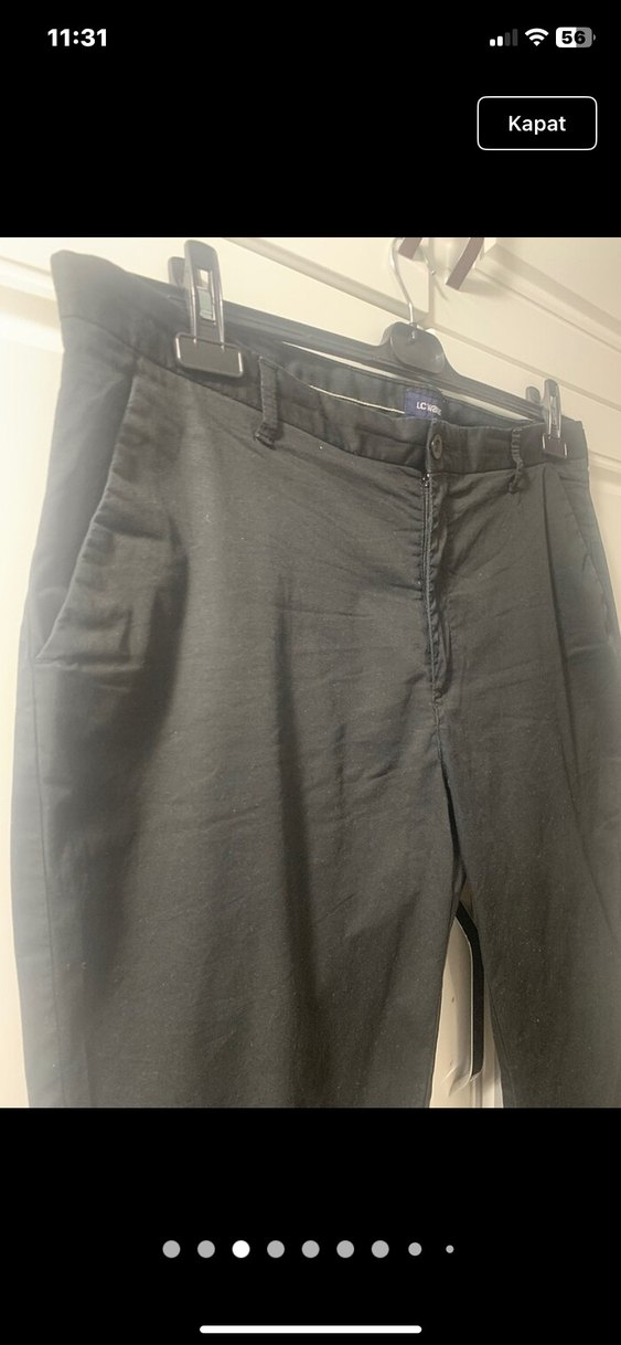 LCW BÜYÜK BEDEN Siyah ince kanvas kumaş pantolon 40 - Görsel 3