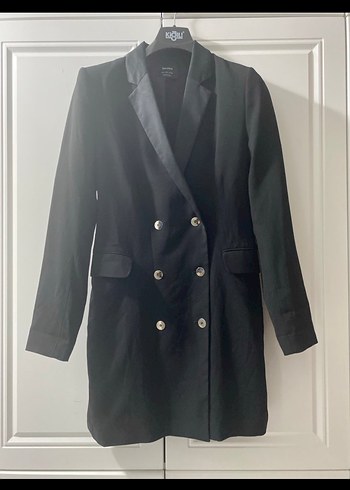 Bershka midi  Siyah Kadın Blazer Ceket L - Görsel 2
