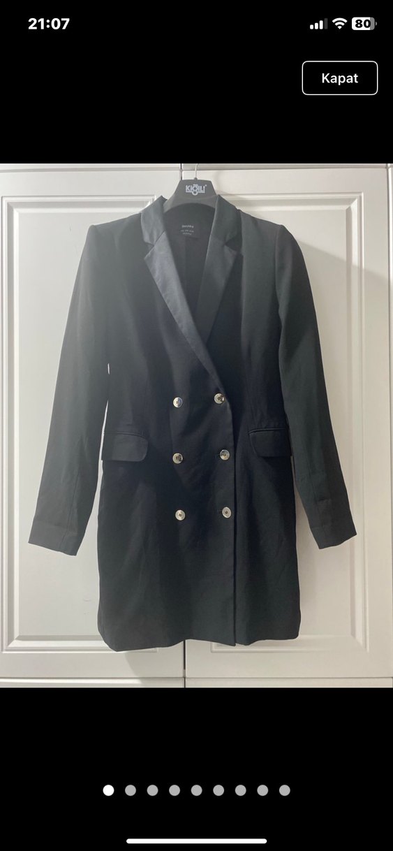 Bershka midi  Siyah Kadın Blazer Ceket L - Görsel 2