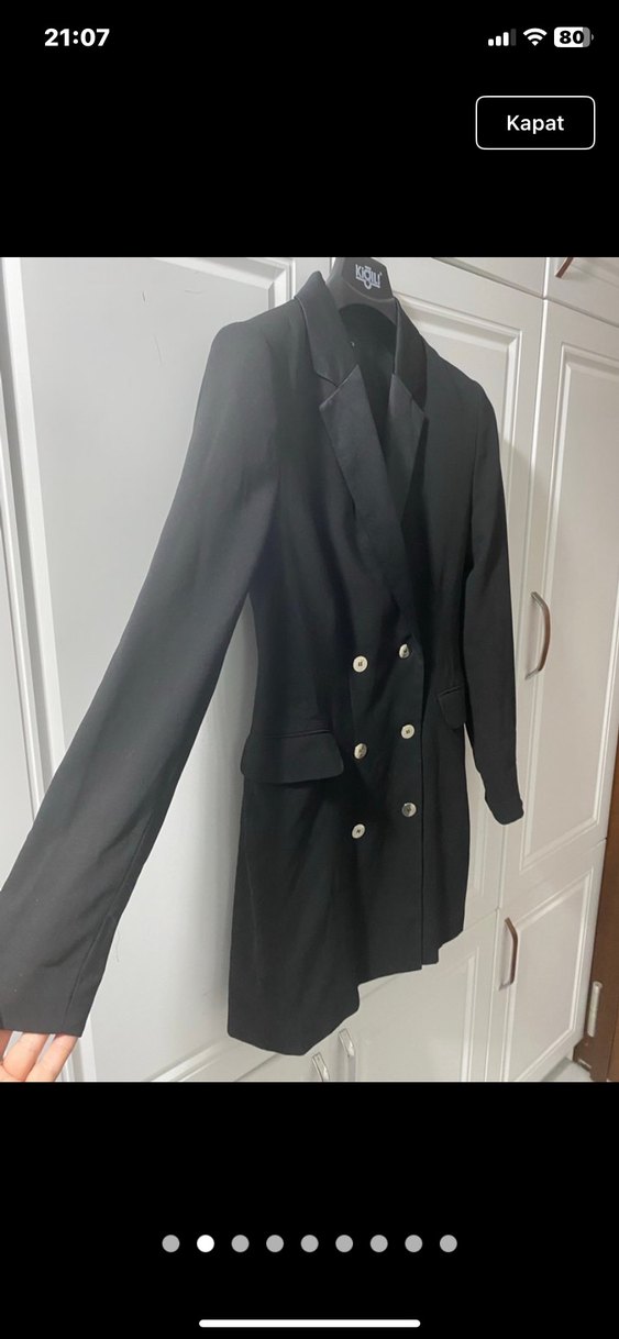 Bershka midi  Siyah Kadın Blazer Ceket L - Görsel 3