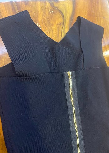 Zara Siyah Fermuarlı kısa dar Elbise Xs-S - Görsel 3