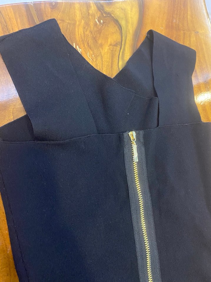 Zara Siyah Fermuarlı kısa dar  Elbise Xs-S - Görsel 3