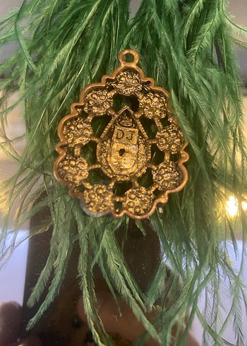 Vintage bordo taşlı kolye ucu - Görsel 4