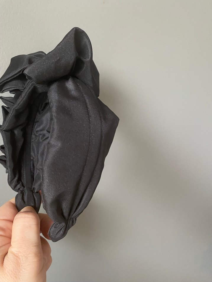 Siyah Pilili saten  Saç taç - Görsel 2