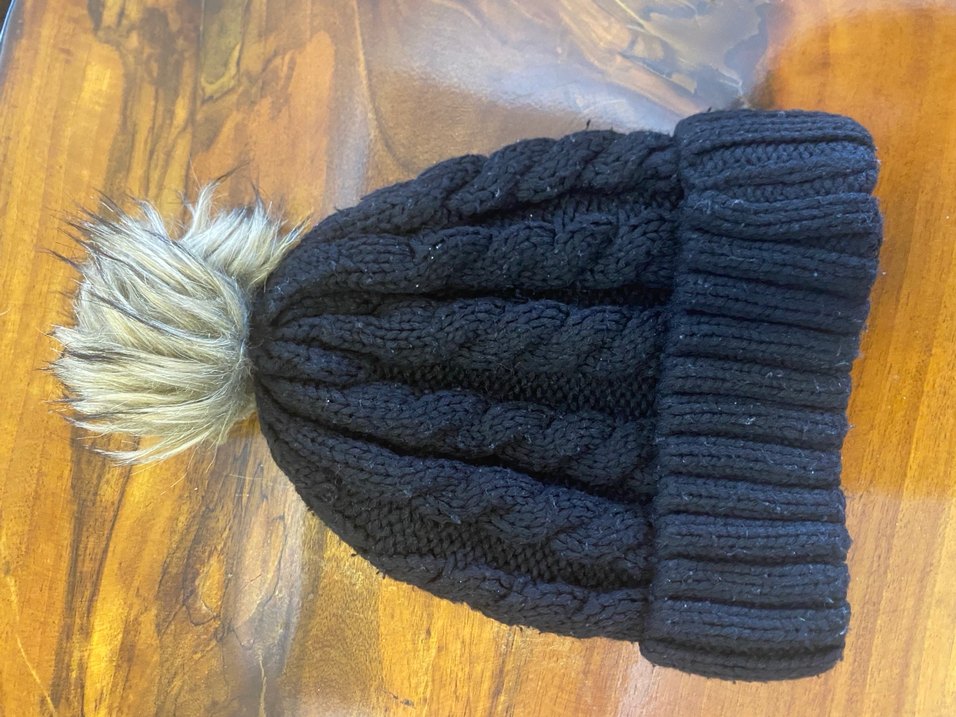 Örgü Siyah Kadın şapka - Görsel 2