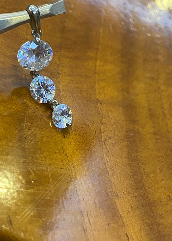 Beyaz Parlak Taşlı 3 lü Kolye Ucu - Görsel 5