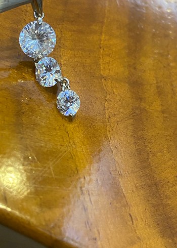 Beyaz Parlak Taşlı 3 lü Kolye Ucu - Görsel 4