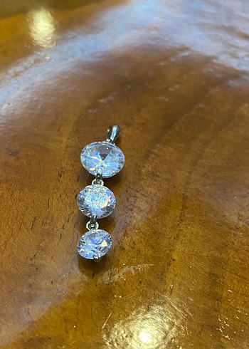 Beyaz Parlak Taşlı 3 lü Kolye Ucu - Görsel 10