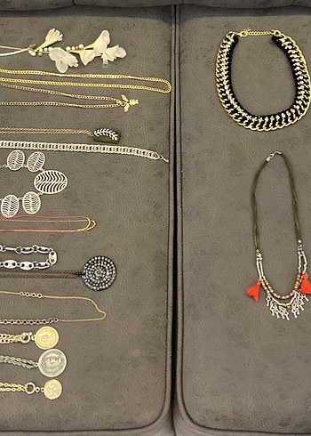 Renkli Boncuklu, taşlı çeşitli kolyeler - Görsel 12