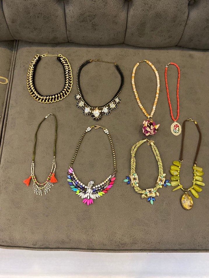 Renkli Boncuklu, taşlı çeşitli kolyeler - Görsel 4