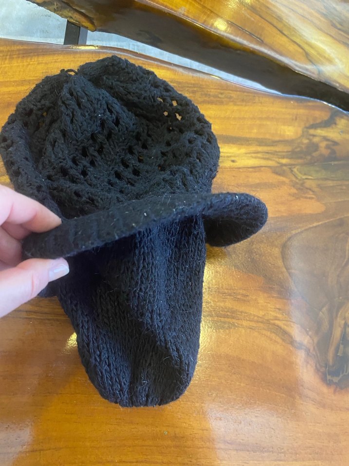 Siyah Örgü Kadın Şapka - Görsel 4