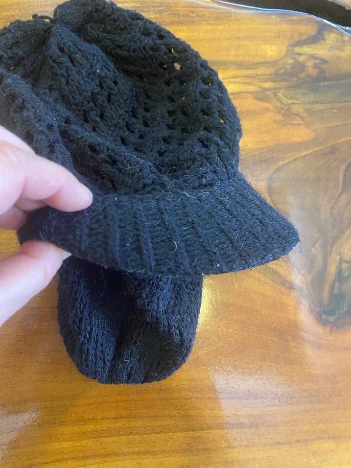 Siyah Örgü Kadın Şapka - Görsel 5