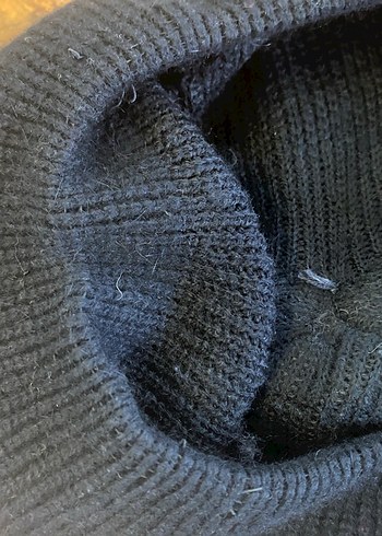 Siyah Kadın Yün Örgü şapka - Görsel 3