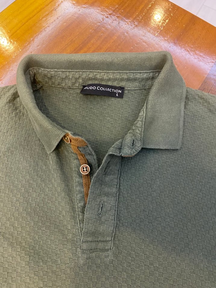Mudo marka Haki Kısa Kollu Polo yaka Tişört L - Görsel 2