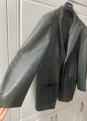 Pierre Cardin antrasit  gerçek deri Erkek Ceket 56 - Görsel 8