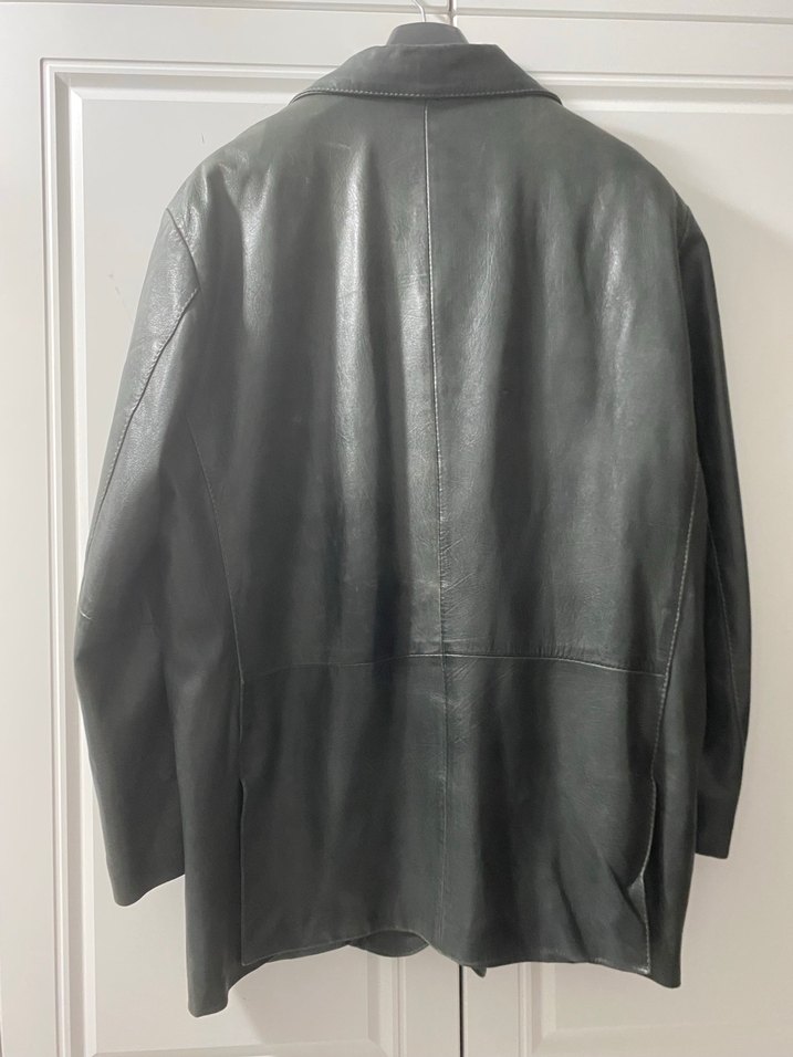 Pierre Cardin antrasit  gerçek deri Erkek Ceket 56 - Görsel 2