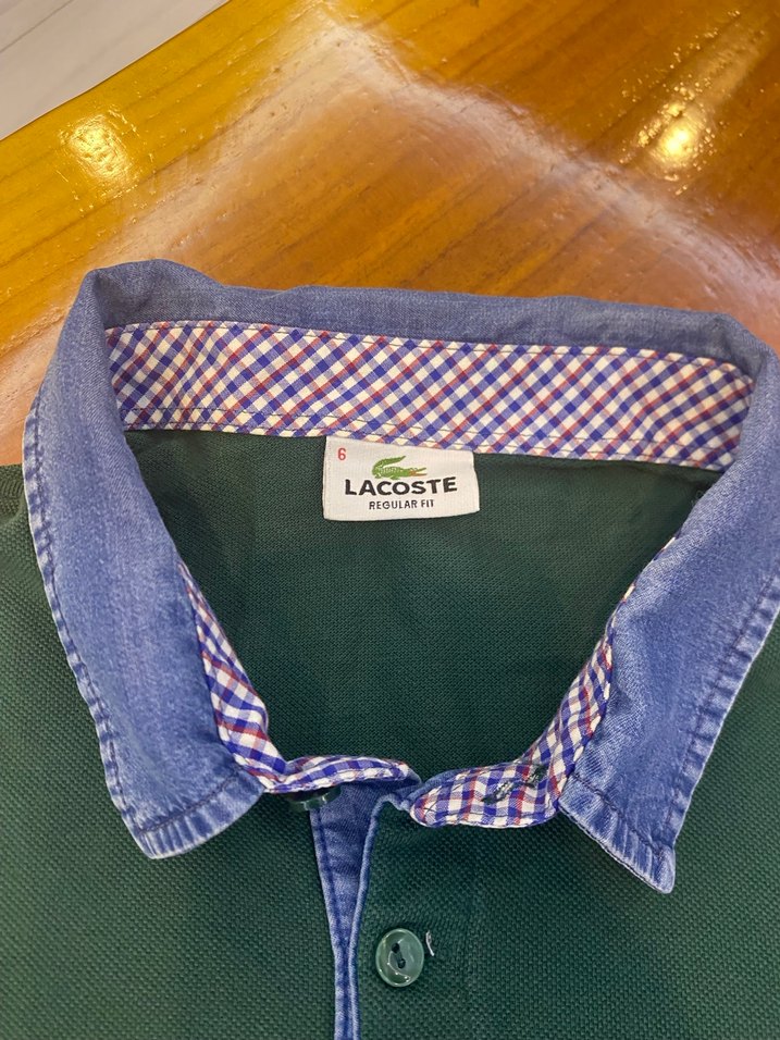 Orijinal  Lacoste Koyu Yeşil Polo Tişört L - Görsel 4