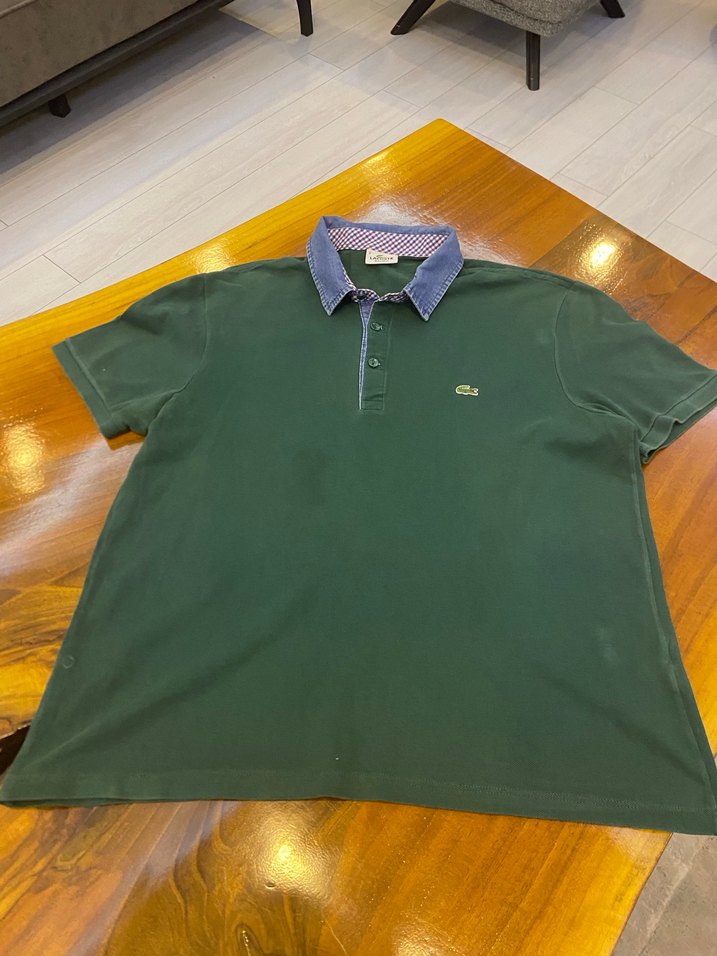 Orijinal  Lacoste Koyu Yeşil Polo Tişört L - Görsel 2