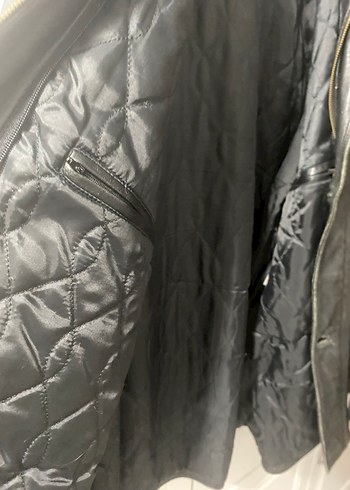 Siyah gerçek Deri Erkek Ceket 56-58 - Görsel 8