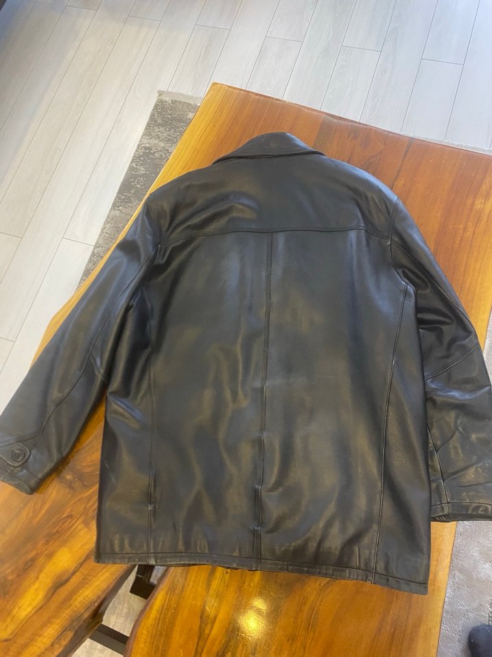Siyah gerçek Deri Erkek Ceket 56-58 - Görsel 2