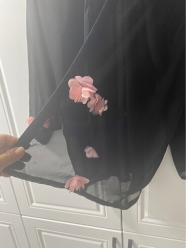 Siyah pembe güllü tül pareo 2-3 xl - Görsel 5