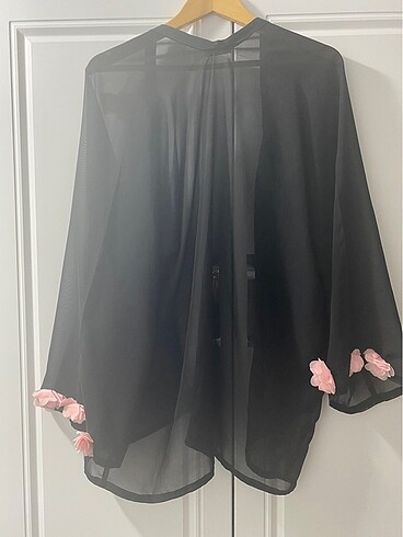 Siyah pembe güllü tül pareo 2-3 xl - Görsel 9